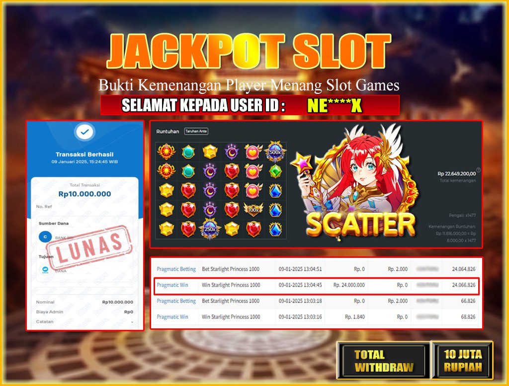 JACKPOT SLOT STARLIGHT PRINCES 1000