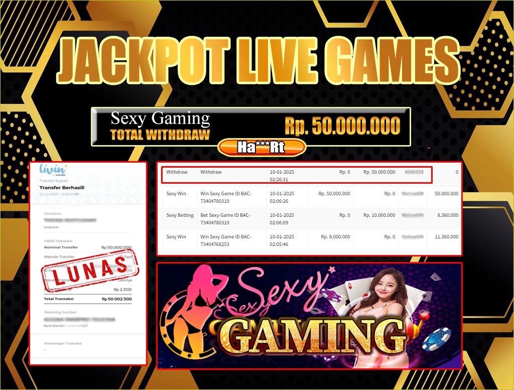 JACKPOT SEXY GAMING LIVE GAMES