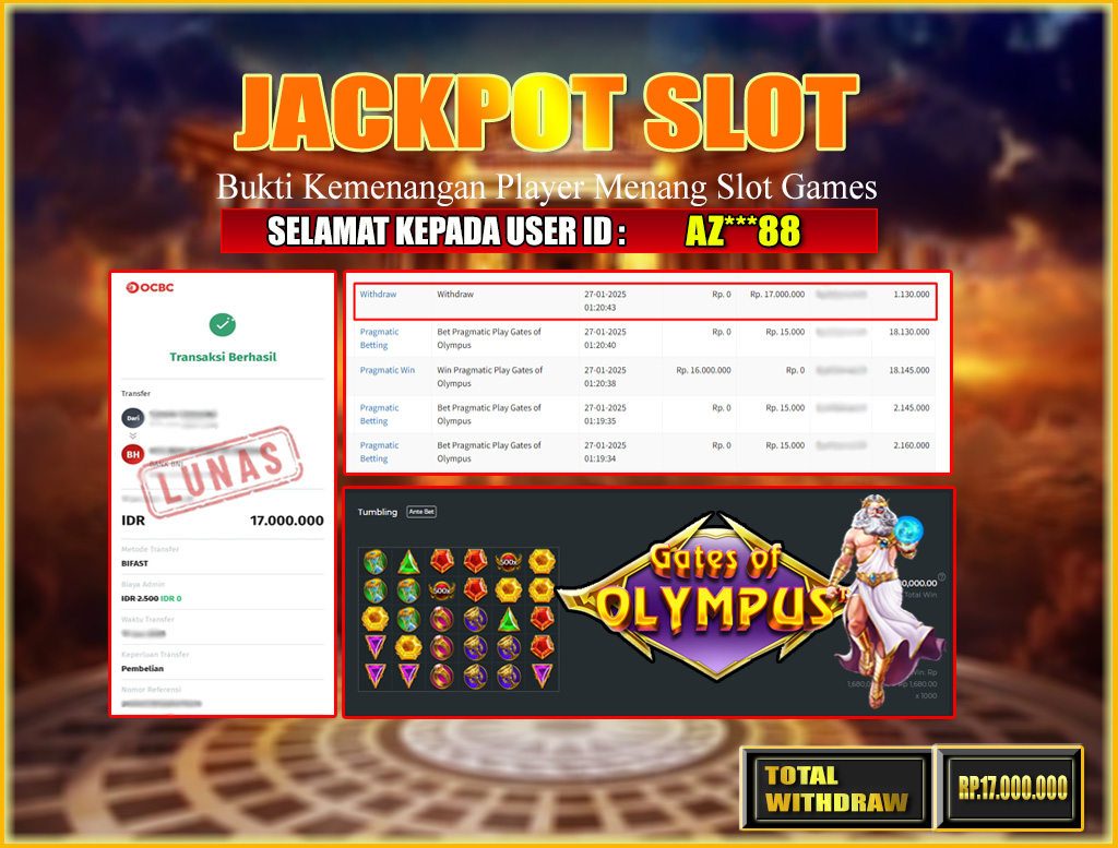 JACKPOT SLOT GATES OF OLYMPUS GAMES
