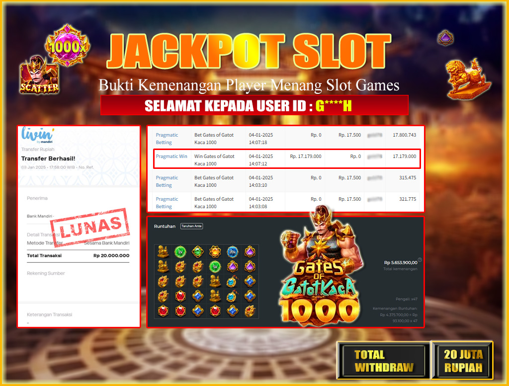 BRI303 JACKPOT SLOT GATES OF GATOT KACA 1000