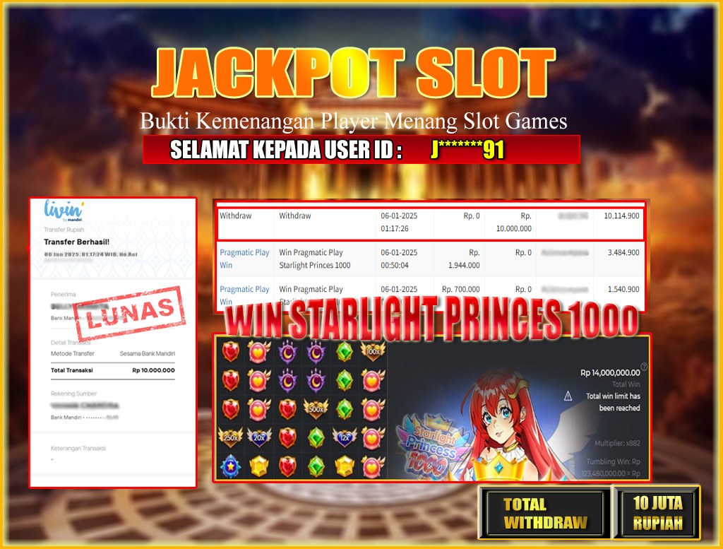 JACKPOT SLOT GAMES STARLIGHT PRINCES 1000