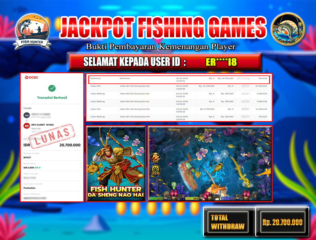 JACKPOT FISHING DA SHENG NAO HAI JOKER GAMES