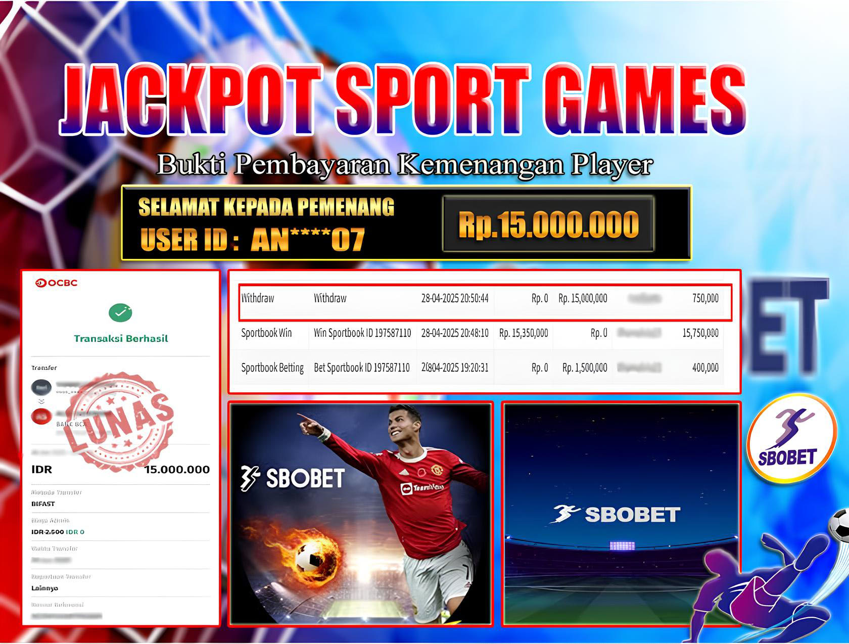 BRI303 JACKPOT SPORT GAMES: