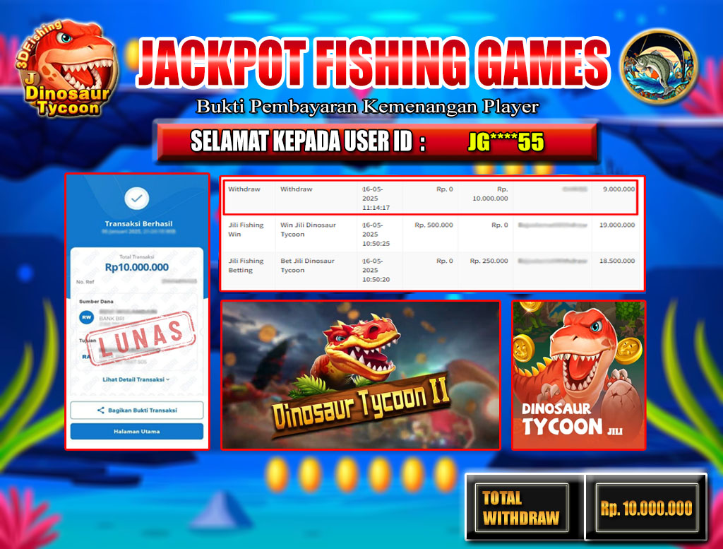BRI303 JACKPOT FISHING GAMES 16 MAY 2025