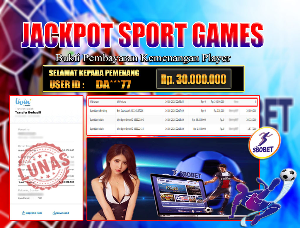 BRI303 JACKPOT SPORT GAMES 16 MAY 2025